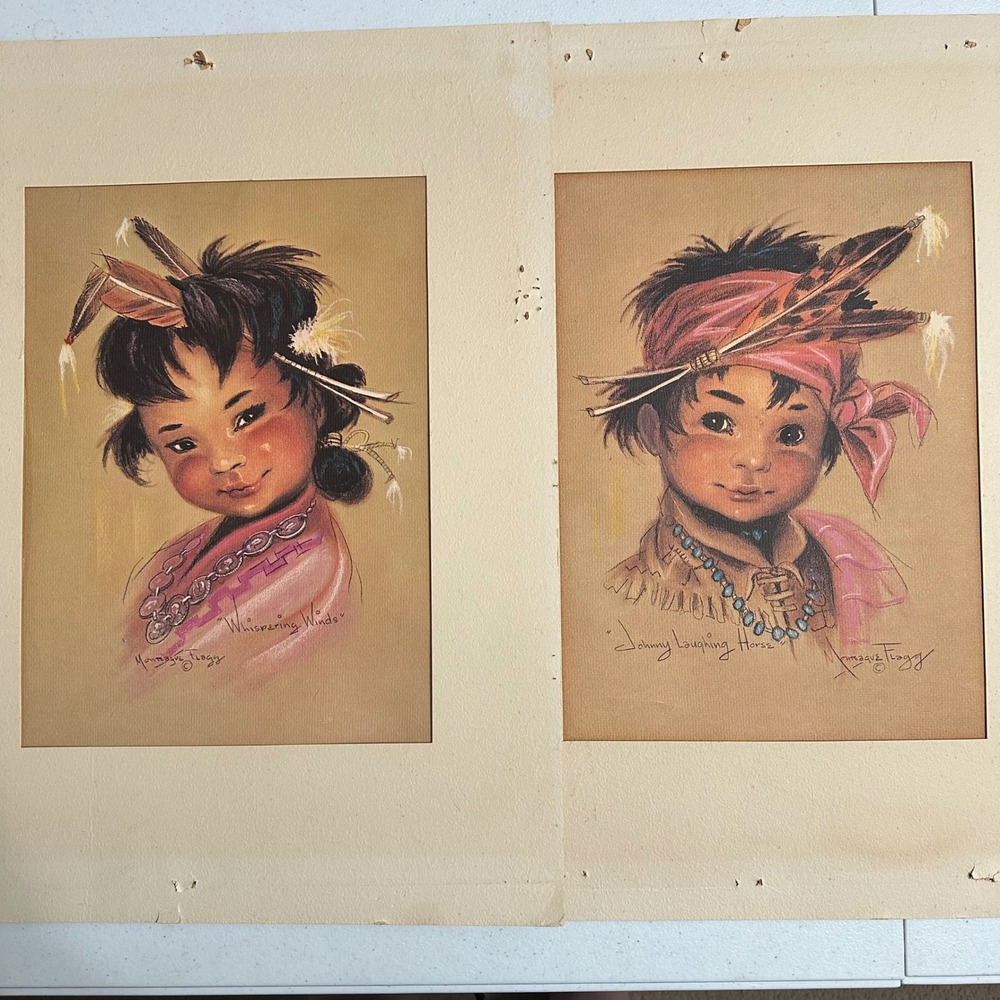 Monteague Flagg Native American Whispering Winds & Johnny Laughing Horse Artwork